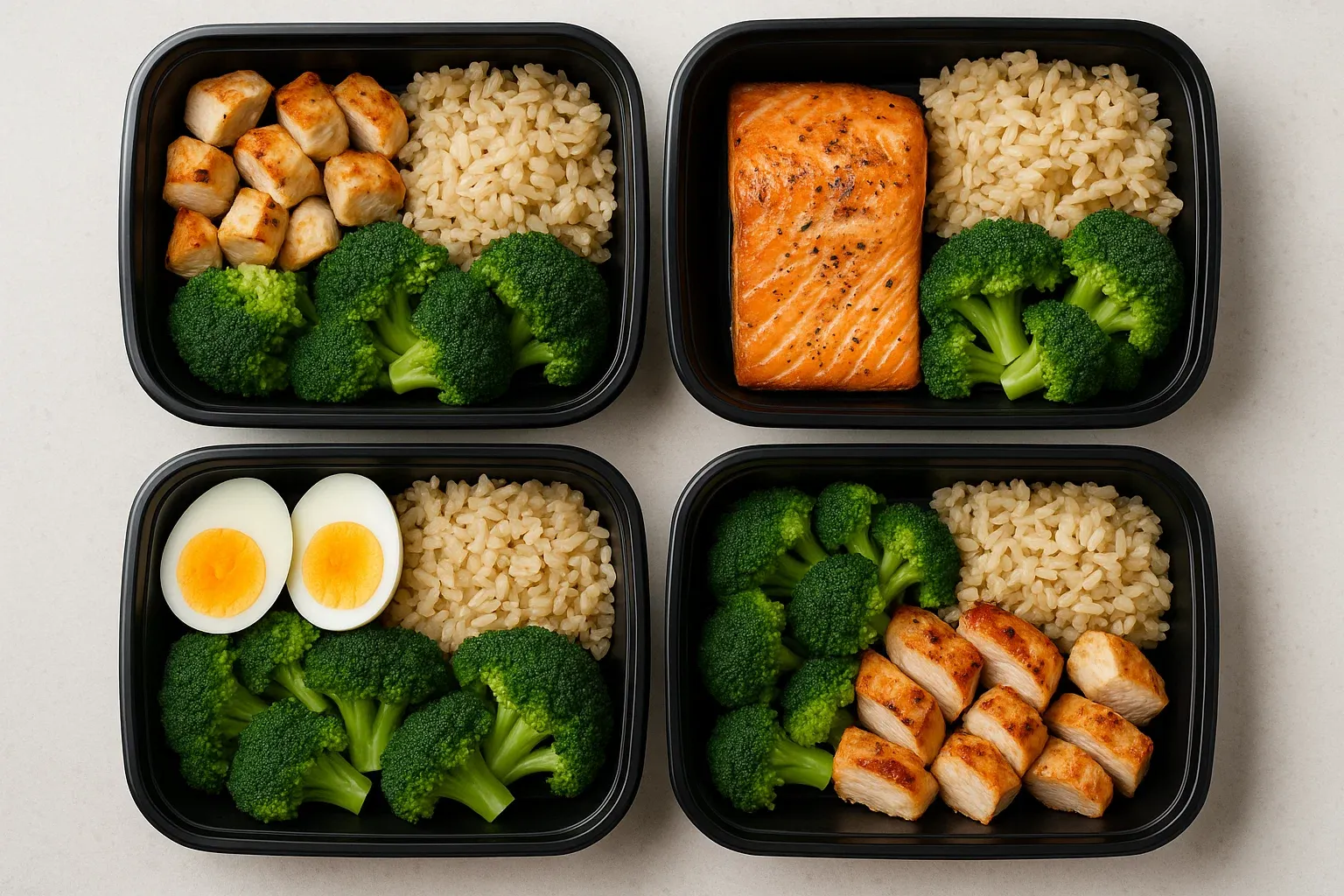 Meal prep containers with chicken